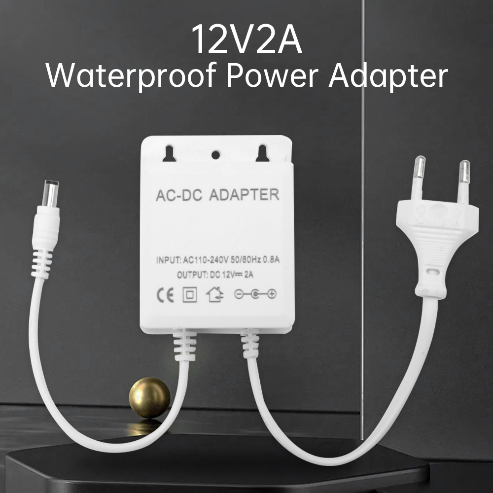Home Security Outdoor Cameras - Adaptador de enchufe europeo DC12V 2A,