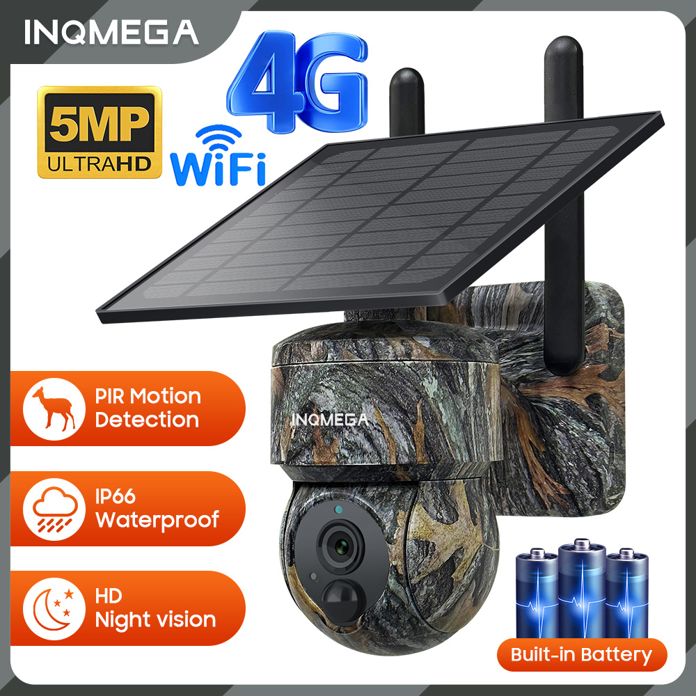 Home Security Outdoor Cameras - INQMEGA 5MP 4G/WIFI cámara de seguridad