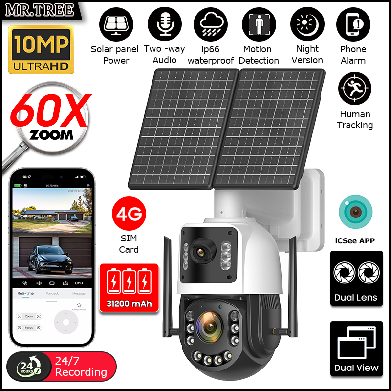 Home Security Battery - Cámara de seguridad Solar AOV de