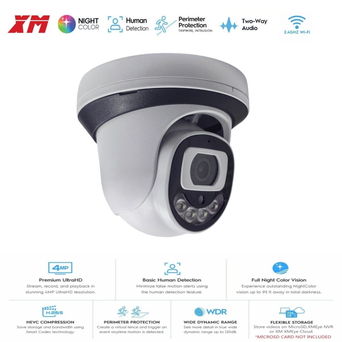 Home Security Video Systems - Cámara de Seguridad WiFi de 4MP,