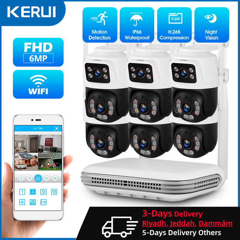 Home Security Video Systems - KERUI Impermeable 6MP HD Inalámbrico Doble