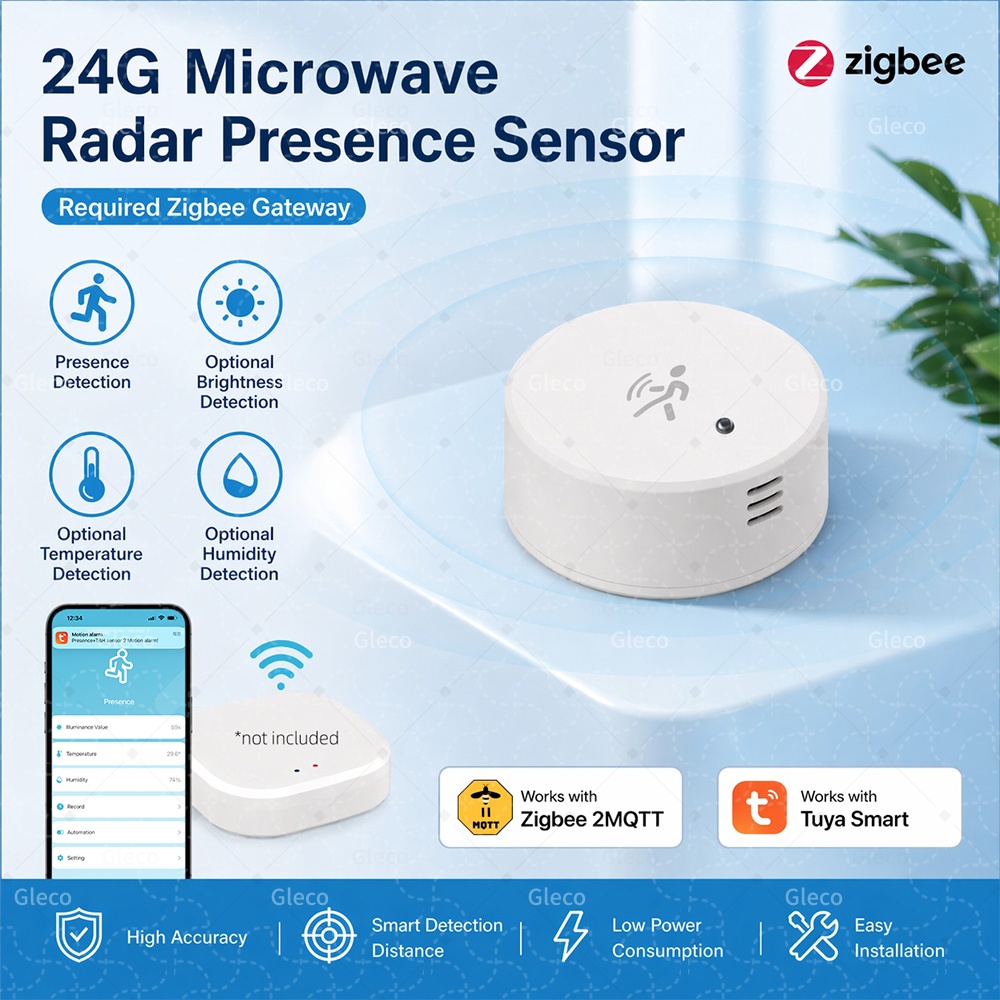 Home Security Battery - Sensor de Presencia Humana Zigbee Tuya,