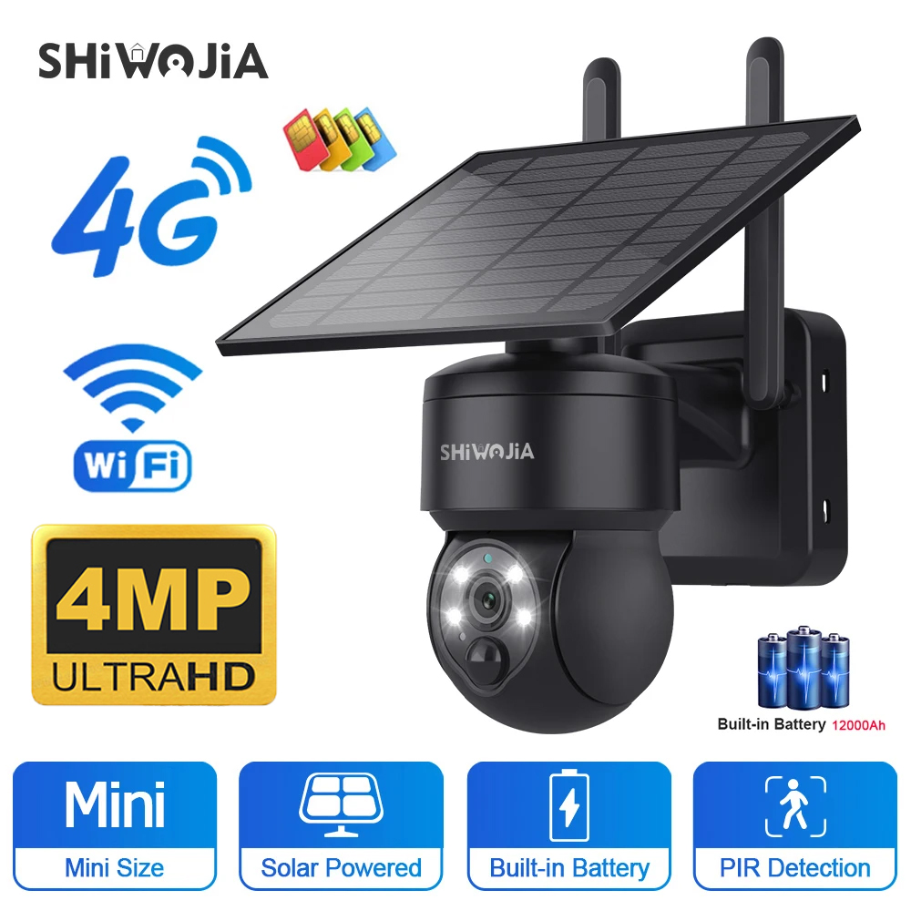 SHIWOJIA-cámara Solar PTZ inal - Home Security Outdoor Cameras reseña y precio