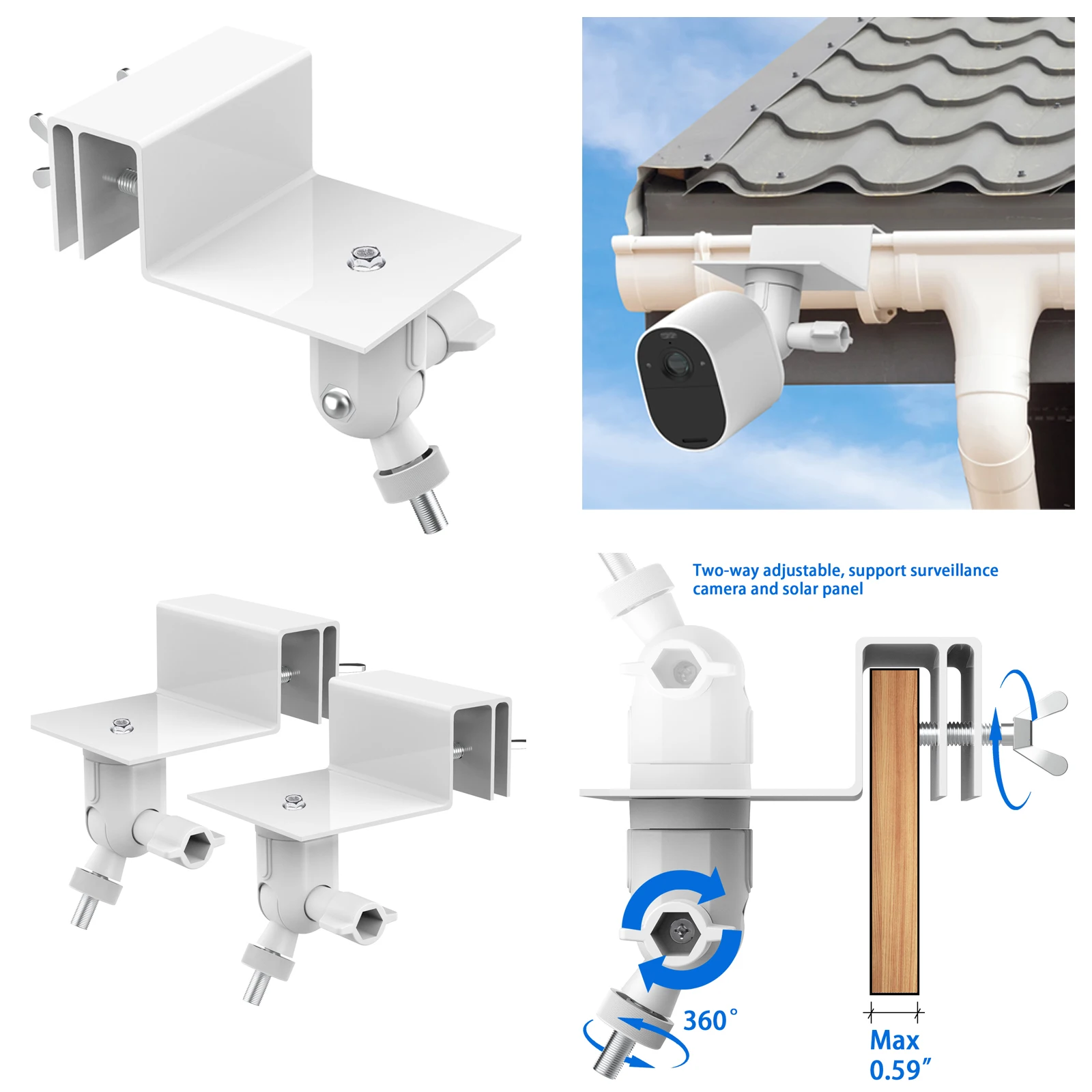 Soporte de canalón blanco resi - Home Security Outdoor Cameras reseña y precio