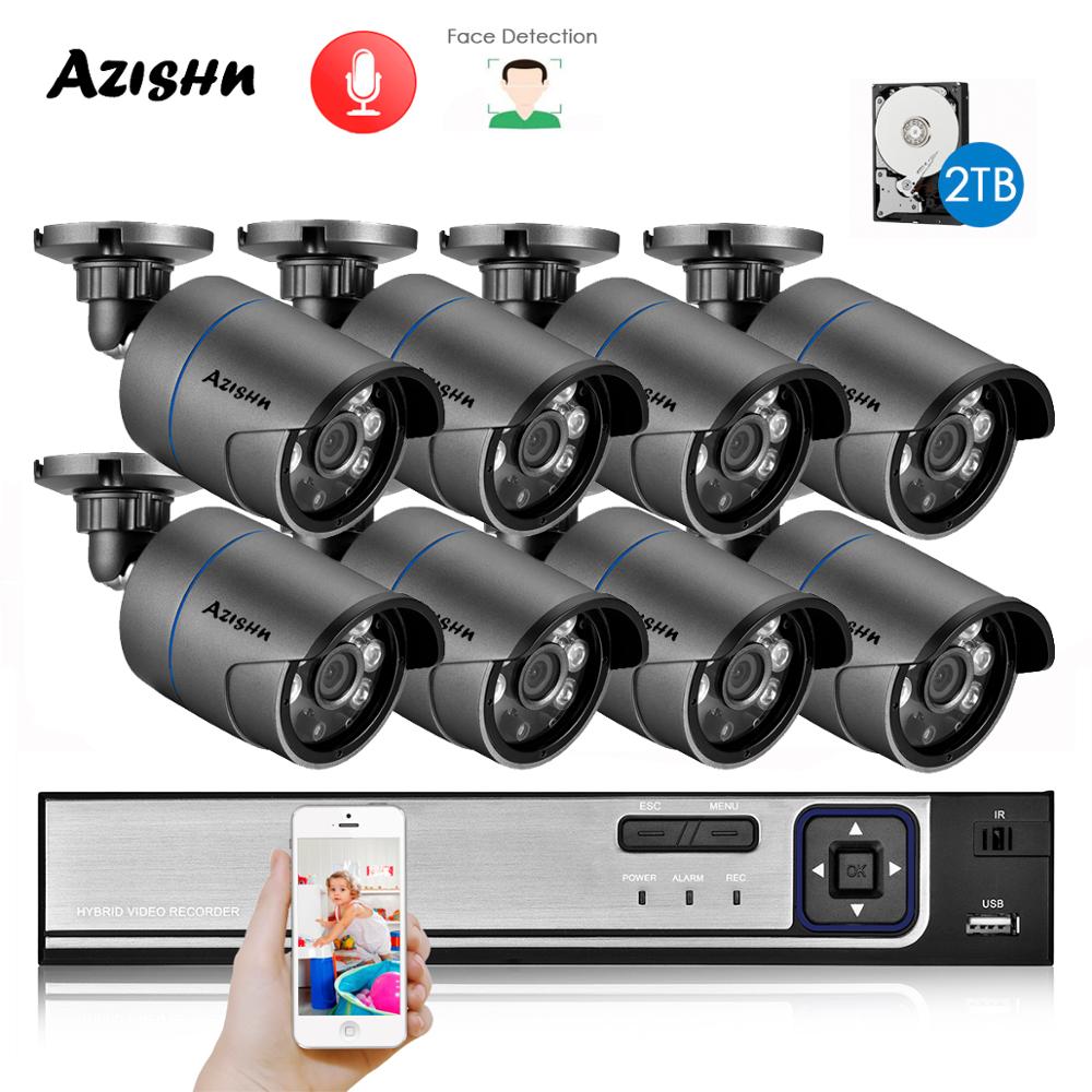 AZISHN-sistema de seguridad H. - Nvr Kit 8 Channel reseña y precio