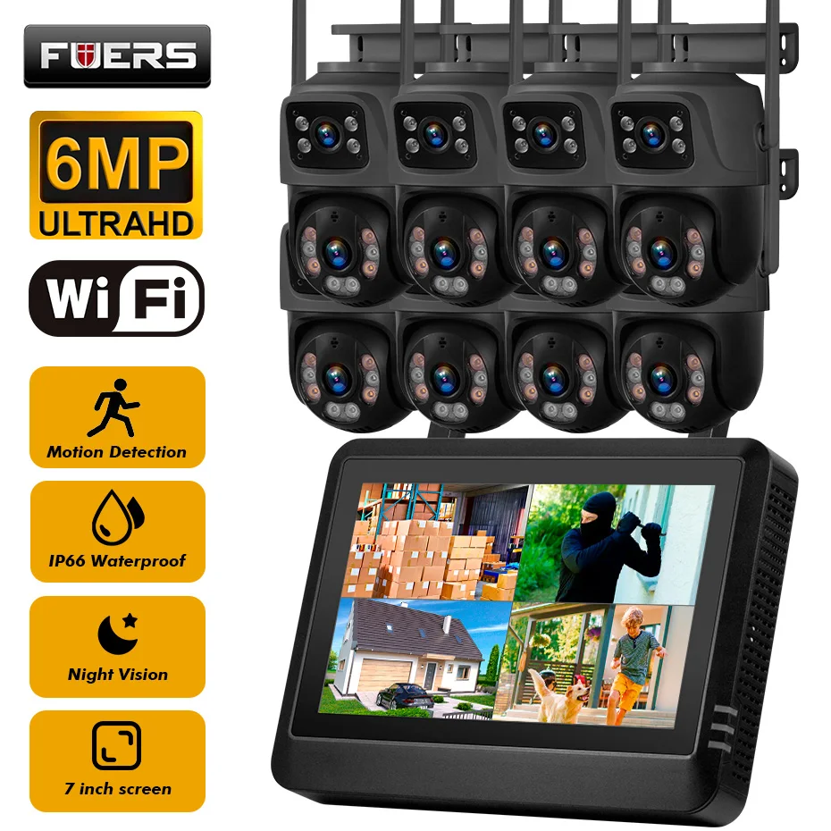 FUERS pantalla NVR de 7 pulgad - Nvr Kit 8 Channel reseña y precio